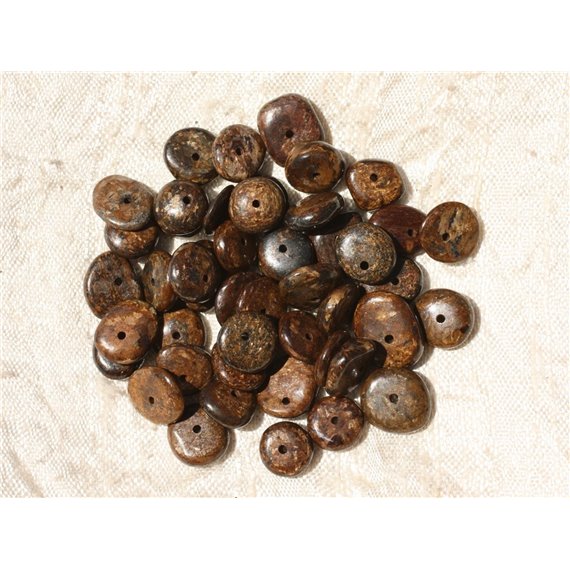 10pc - Perles de Pierre - Bronzite Chips Palets 8-12mm   4558550018366