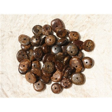 10pc - Perles de Pierre - Bronzite Chips Palets 8-12mm   4558550018366