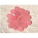 5pc - Perles de Pierre - Jade Boules Facettées 10mm Rose Bonbon - 4558550018380