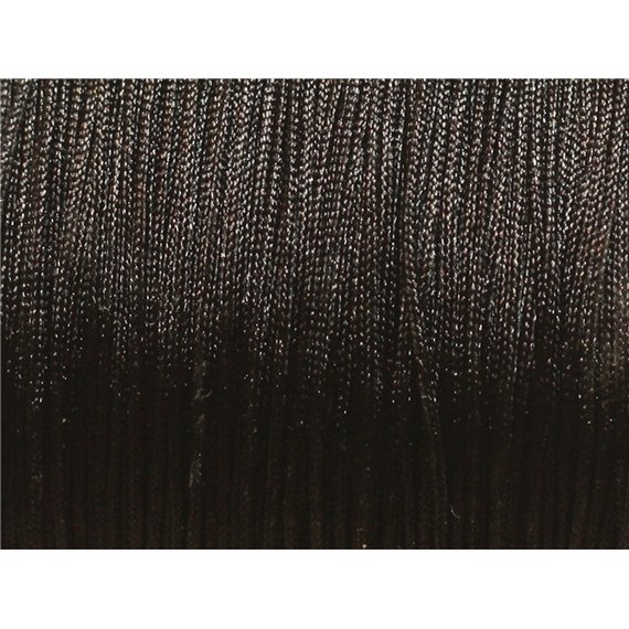 Bobine 100 mètres env - Fil Cordon Tissu Nylon Tressé Noir 0.8mm