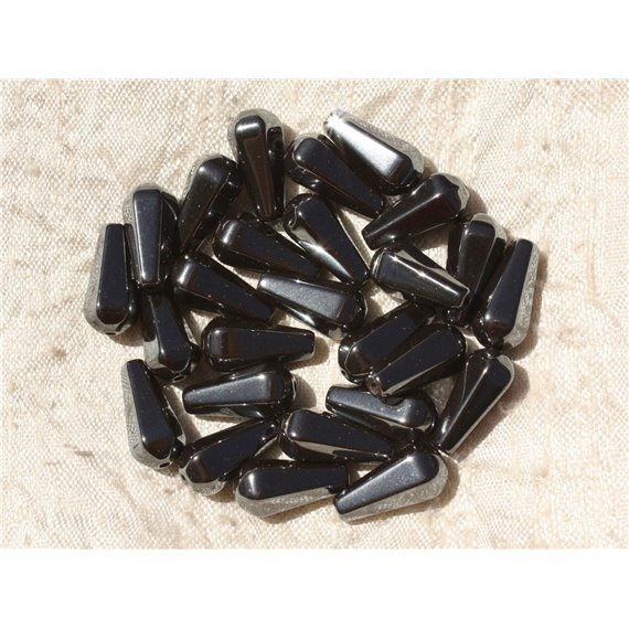 5pc - Perles de Pierre - Hématite Gouttes Facettées 16x8mm   4558550018540