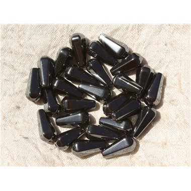 5pc - Perles de Pierre - Hématite Gouttes Facettées 16x8mm   4558550018540