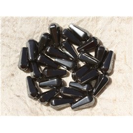 5pc - Perline di pietra - Gocce sfaccettate in ematite 16x8mm 4558550018540