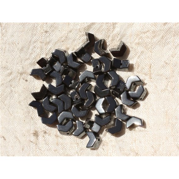 20pc - Perles de Pierre - Hématite Forme Lettre V 8x3mm   4558550018571 