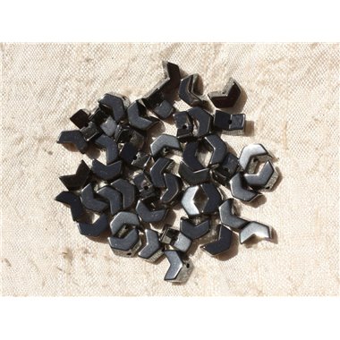 20pc - Perles Pierre - Hematite Lettre V Triangle 8x3mm - 4558550018571