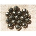 2pc - Perles de Pierre - Pyrite Dorée Boules Facettées 10mm   4558550018687