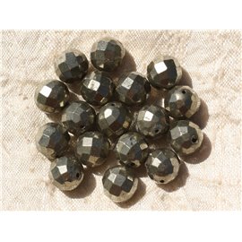 2Stk - Steinperlen - Goldene Pyritkugeln 10mm 4558550018687
