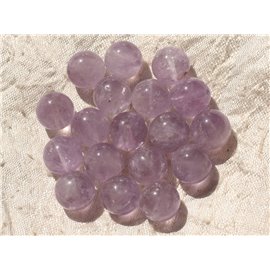 1pc - Stone Bead - Amethyst Clear Lavender Ball 12mm 4558550018755