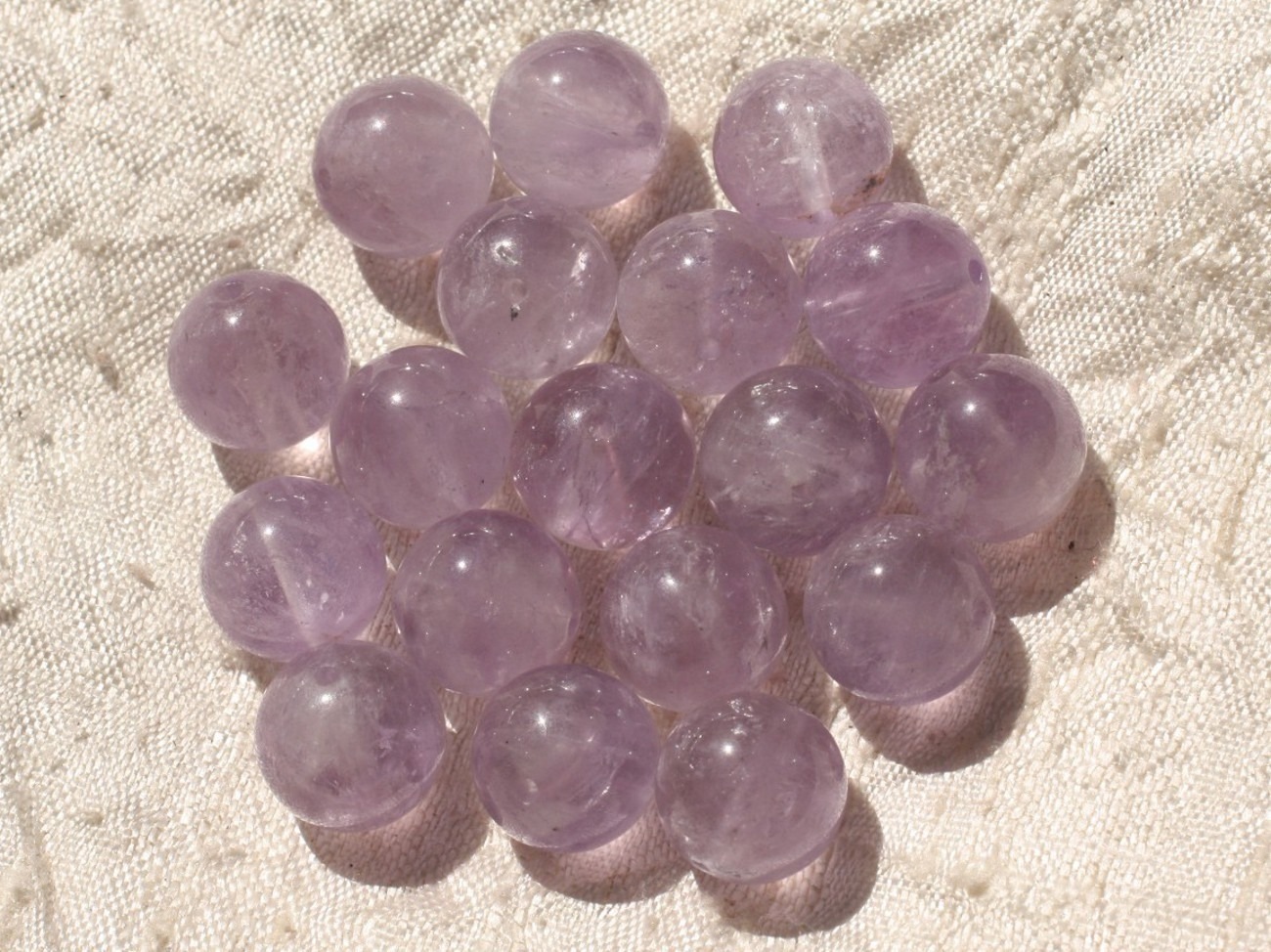 1pc - Perle de Pierre - Améthyste Claire Lavande Boule 12mm   4558550018755