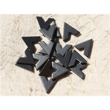 10pc - Perles Pierre - Hematite Lettre V Triangle 17mm - 4558550018816
