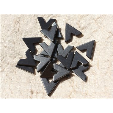 10pc - Perles de Pierre - Hématite Forme Lettre V 17x16mm   4558550018816 