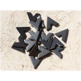 10pc - Stone Beads - Hematite Letter V Shape 17x16mm 4558550018816 