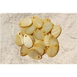 10pc - Charms con ciondolo in madreperla 19mm Giallo 4558550018861