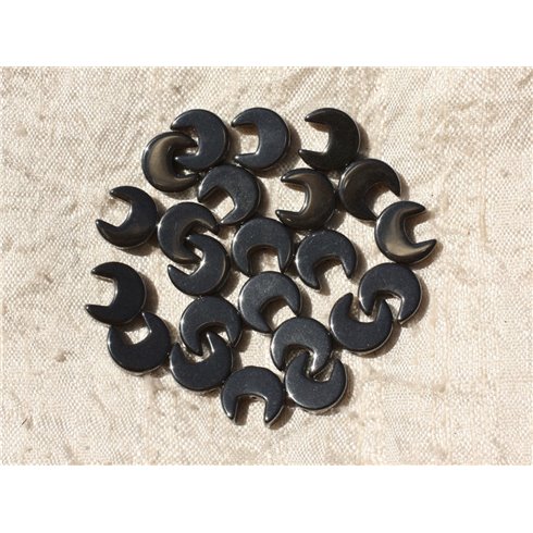 10pc - Perles de Pierre - Hématite Pac Man Croissants 10x5mm   4558550018878