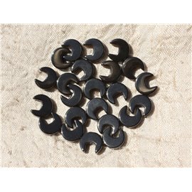 10pc - Stone Beads - Hematite Pac Man Croissants 10x5mm 4558550018878