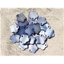 10pc - Breloques Pendentifs Nacre Fleurs 15mm Bleu   4558550018885