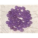 20pc - Perles de Pierre - Jade Boules 6mm Violet Mauve - 4558550018892