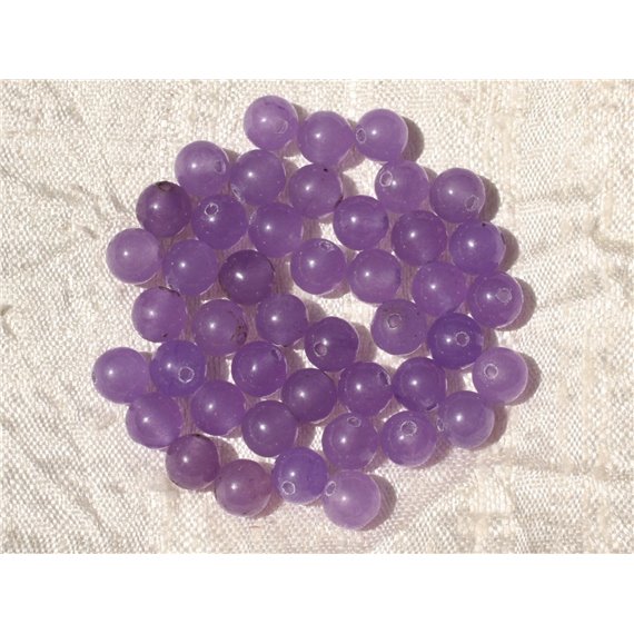 20pc - Perles de Pierre - Jade Boules 6mm Violet Mauve - 4558550018892