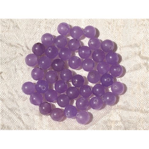 20pc - Perles de Pierre - Jade Violette Boules 6mm   4558550018892