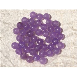 15pc - Perles Pierre Jade Boules 6mm Violet Mauve - 4558550018892