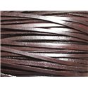 4 mètres - Cordon Lanière Cuir Véritable 3mm Marron Café   4558550019004 