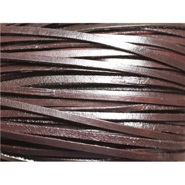 4 mètres - Cordon Lanière Cuir Véritable 3mm Marron Café   4558550019004 