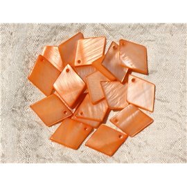 10pc - Dijes Colgantes Nácar Diamantes 21 mm Naranja 4558550019011 