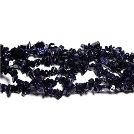 ca. 140 Stück - Perlen Stein Sonne Synthese Galaxy Steingärten Chips 5-10mm Blau Schwarz Glitzer Funkelnd - 4558550019110