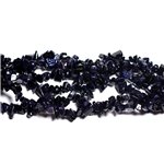 140pc environ - Perles Pierre Soleil Synthese Galaxy Rocailles Chips 5-10mm Bleu Noir Paillettes Scintillant - 4558550019110