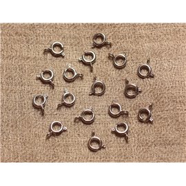 100pc - Cierres de boya de metal plateado rodio 6 mm 4558550019141 