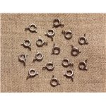 100pc - Fermoirs Bouée Métal Argenté Rhodium 6mm   4558550019141 