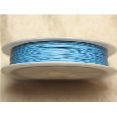 Bobine 70 mètres env - Fil Métal Cablé 0.38mm Bleu Turquoise Azur - 4558550027931