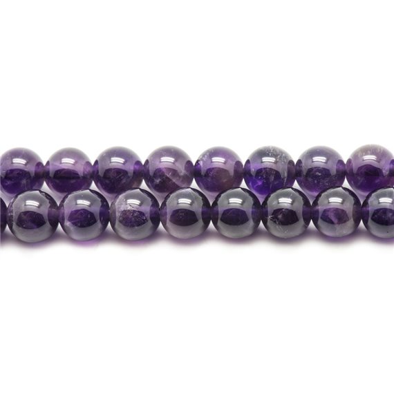 10pc - Perles de Pierre - Améthyste Boules 6mm - 4558550019219 