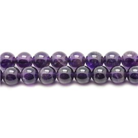 10pc - Stone Beads - Amethyst Balls 6mm - 4558550019219 
