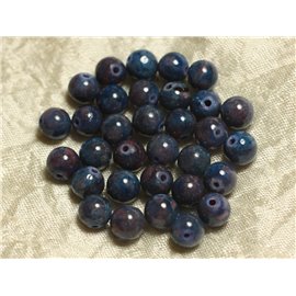 10st - Stenen kralen - Blauwe jade en pruim 8 mm ballen 4558550019301