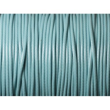 5 Mètres - Cordon de Coton Ciré 1.5mm Bleu Turquoise   4558550019325 