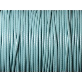 5 Meters - Waxed Cotton Cord 1.5mm Turquoise Blue 4558550019325 