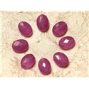 2pc - Perles de Pierre - Jade Ovales Facettés 14x10mm Violet Rose  4558550019486 