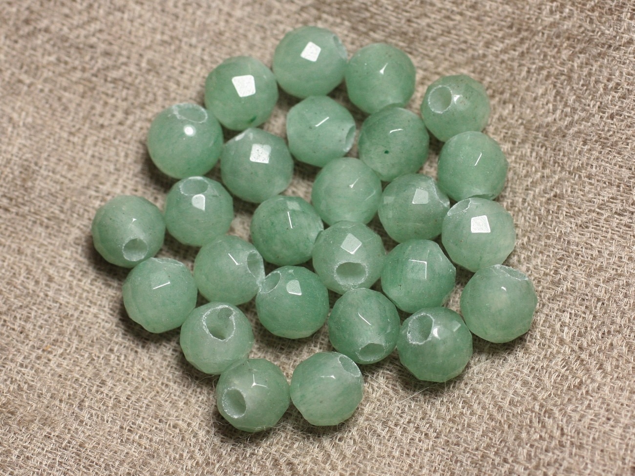 2pc - Perles de Pierre Perçage 2.5mm - Aventurine Facettée 8mm   4558550019592