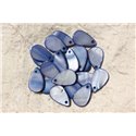 10pc - Perles Breloques Pendentifs Nacre Gouttes 19mm Bleu Nuit Roi - 4558550019622