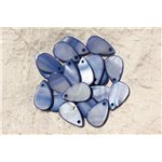 10pc - Perles Breloques Pendentifs Nacre Gouttes 20x12mm Bleu   4558550019622