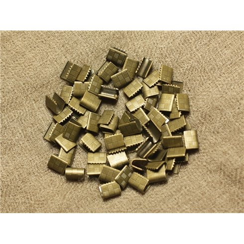 200pc - Embouts sans attache métal Bronze sans nickel 7x5.5mm   4558550019646