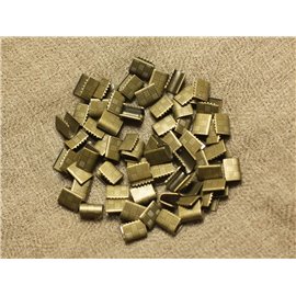 200pc - End caps without metal clip Nickel free bronze 7x5.5mm 4558550019646