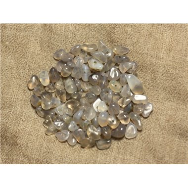 30pc - Perles de Pierre - Rocailles Chips Agate Grise 5-12mm   4558550019684