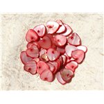 10pc - Perles Breloques Pendentifs Nacre Coeurs 11mm Rouge Rose   4558550019707
