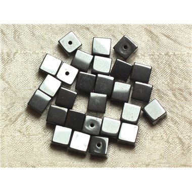 10pc - Perles de Pierre - Hématite Cubes 8mm   4558550019769