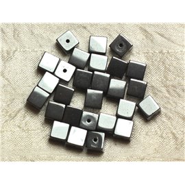 10pz - Perline di pietra - Cubi di ematite 8mm 4558550019769
