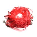 10pc Colliers Tours de cou Organza et Coton 47cm Rouge -  4558550019783 