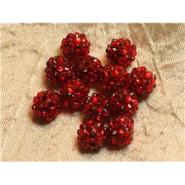 5Stk - Shamballas Harzperlen 12x10mm Rot 4558550019868