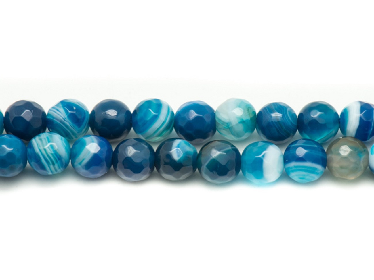 10pc - Perles de Pierre - Agate Bleue Boules Facettées 6mm   4558550026279